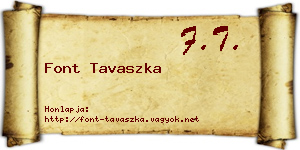 Font Tavaszka névjegykártya